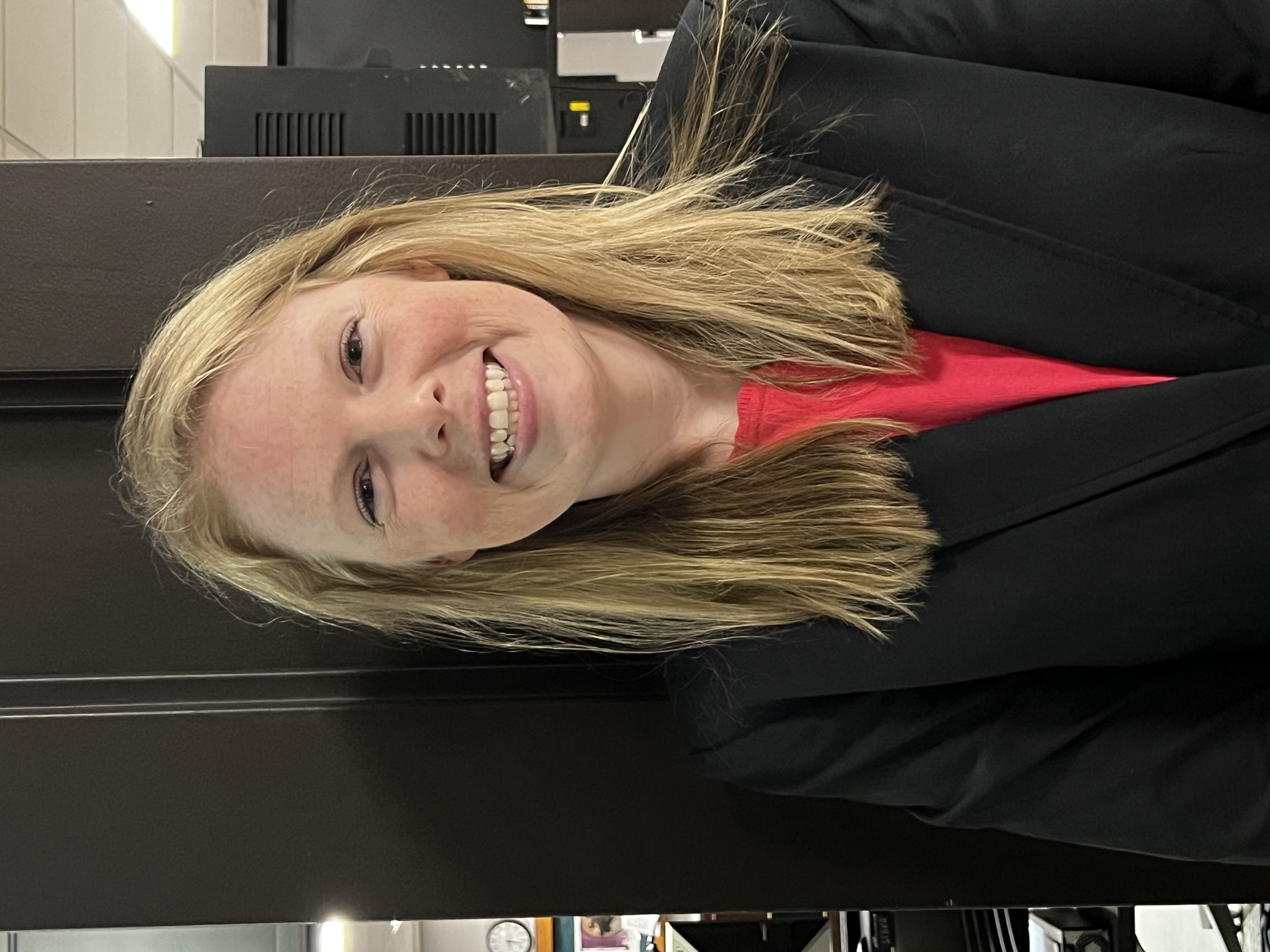 blonde woman smiling
